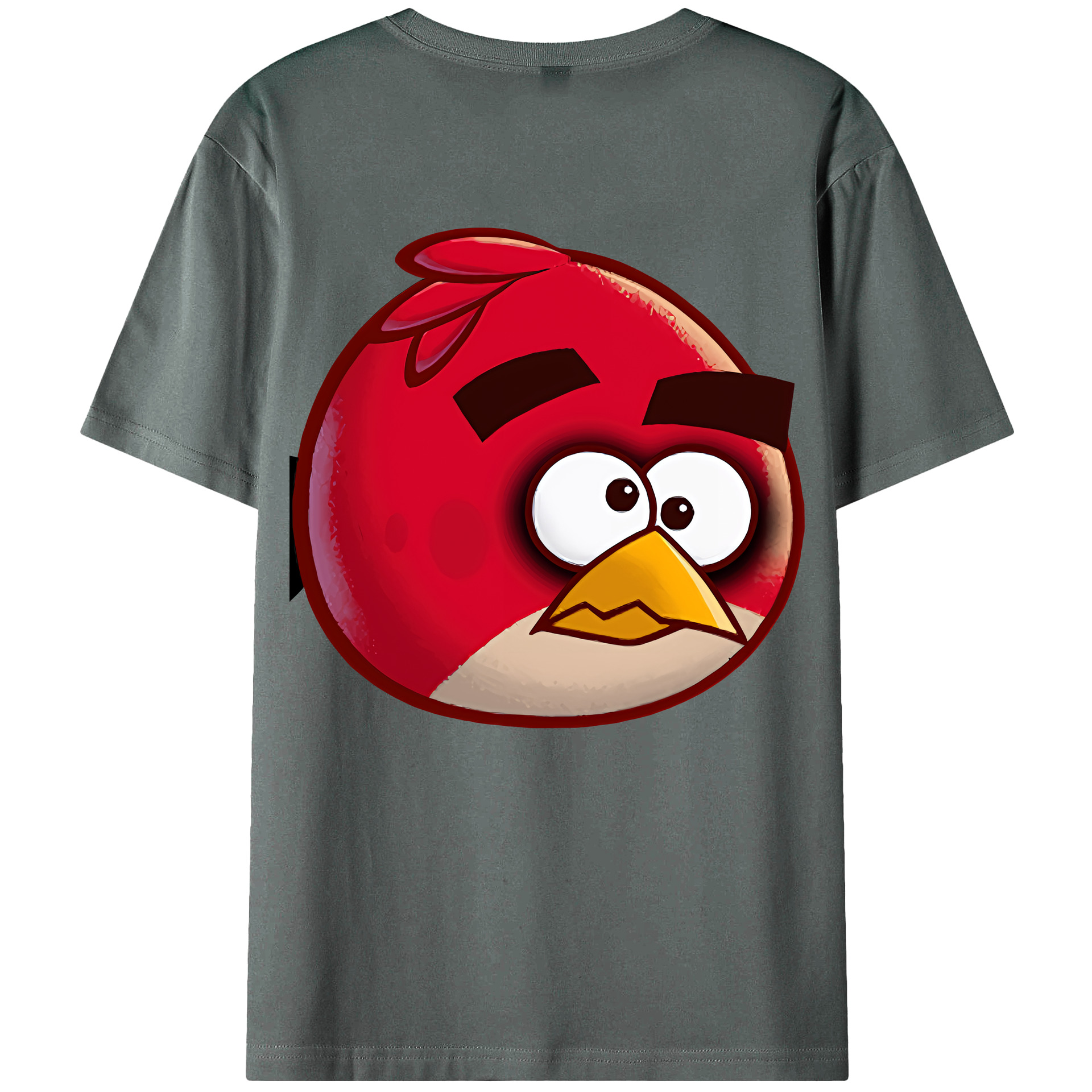（画像用） Angry Birds アングリーバード 綿100％ メンズ半袖Tシャツ（バックプリント） 通気性